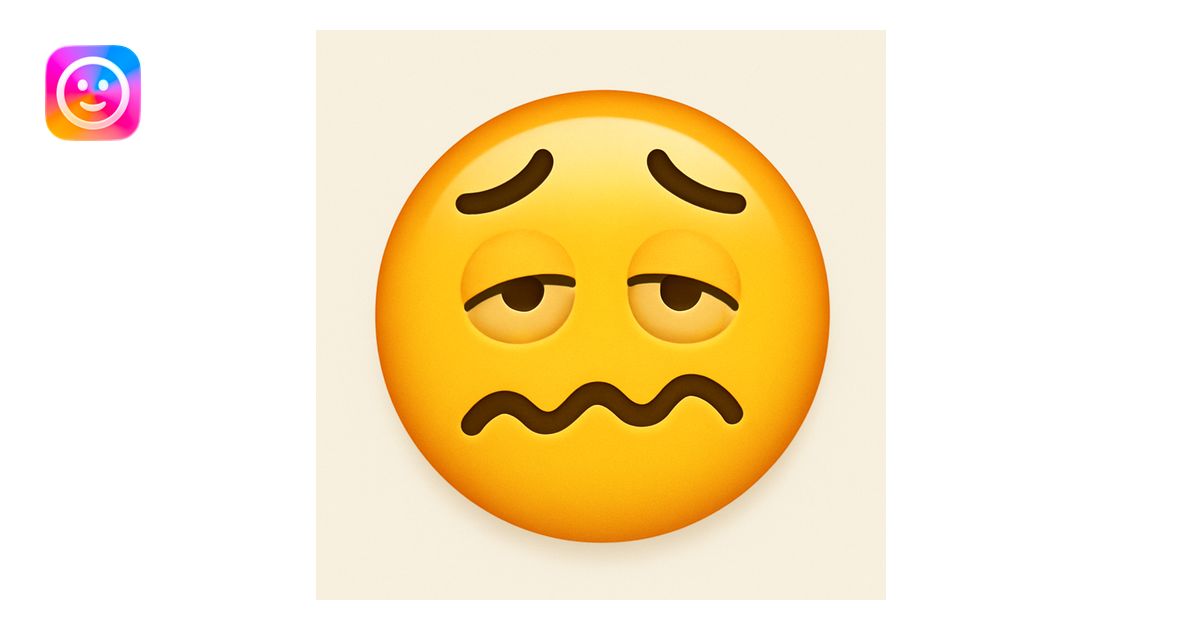 yellow face with wavy mouth and raised eyebrows, drunk expression emoji ...