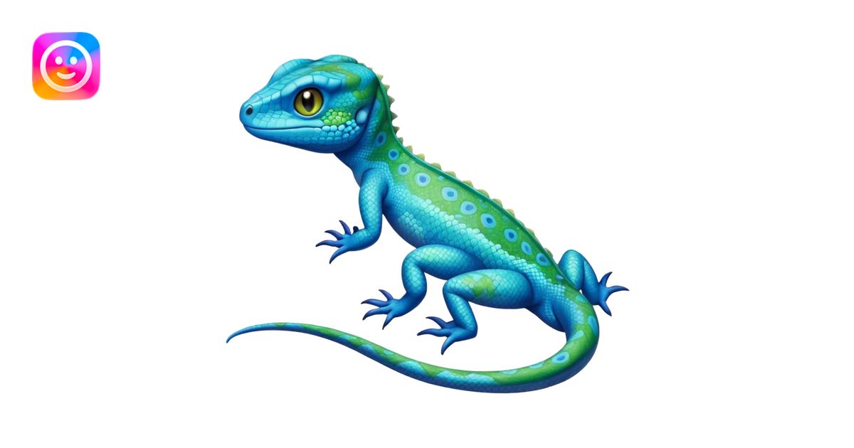 Cyan lizard-Pokémon, with cobalt-blue flecks patterns emoji | AI Emoji ...