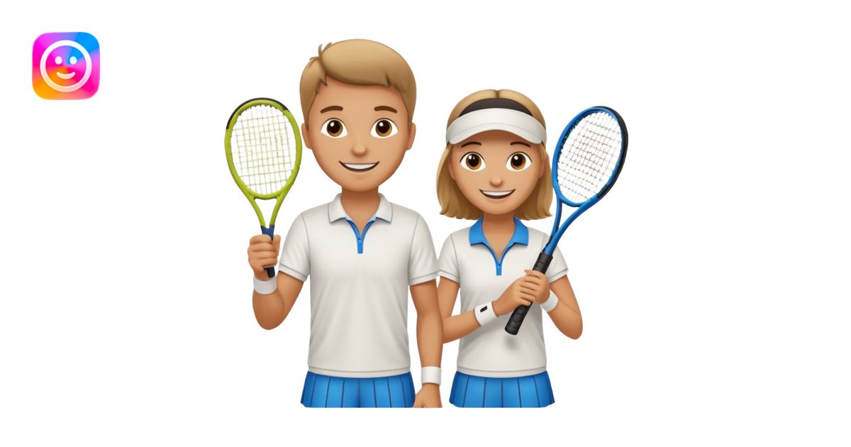 two tennis players of European appearance emoji | AI Emoji Generator