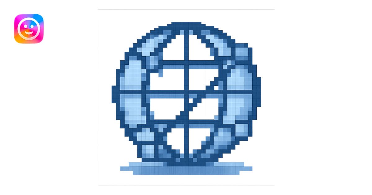 Edit this 3D pixel art style globe icon by removing the terrain and ...