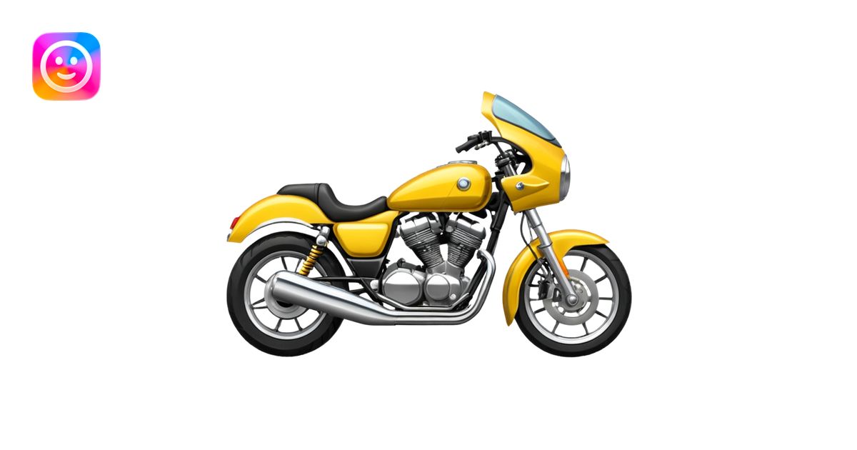 standard yellow motorcycle side view emoji | AI Emoji Generator