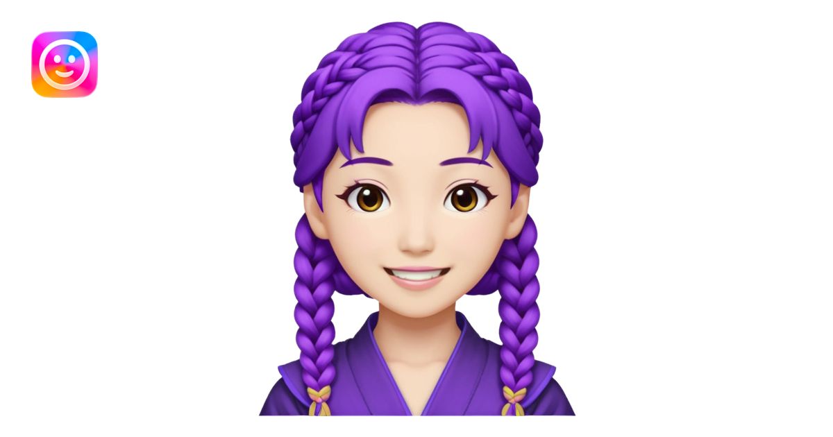 Rumi from K-pop demon hunters purple braid 1 emoji | AI Emoji Generator