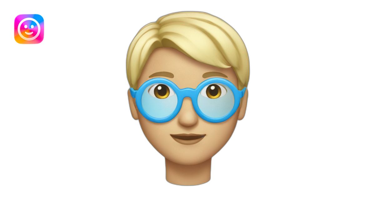 short-blonde-hair-light-blue-circular-goggles emoji | AI Emoji Generator