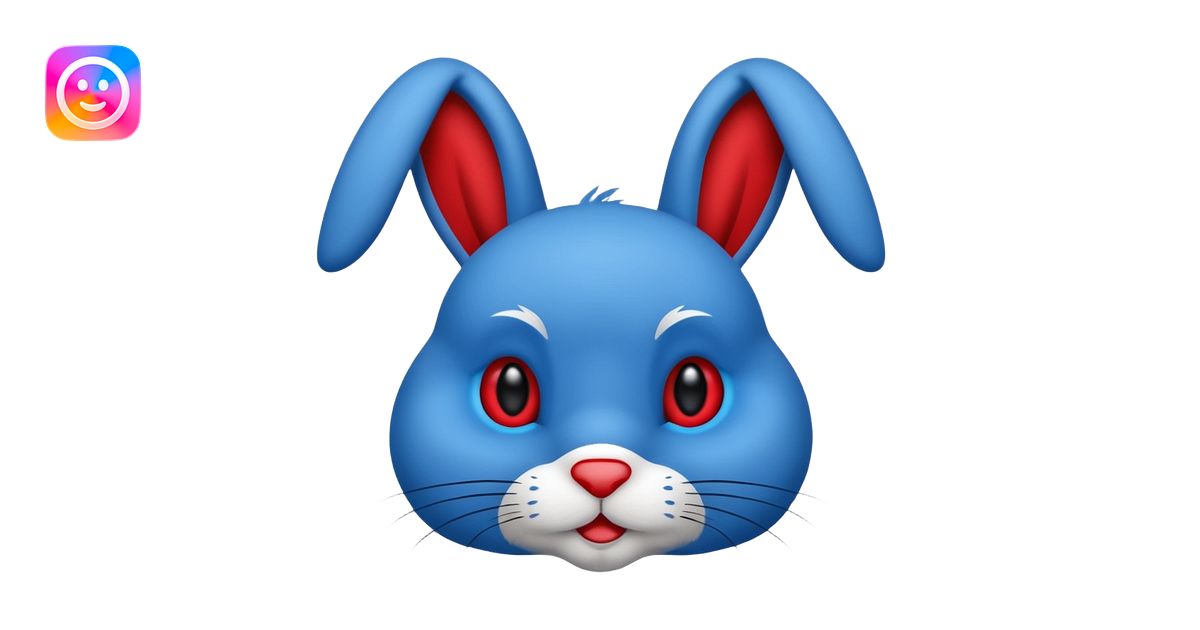 Un lapin extrêmement terrifiant bleu et noir emoji | AI Emoji Generator