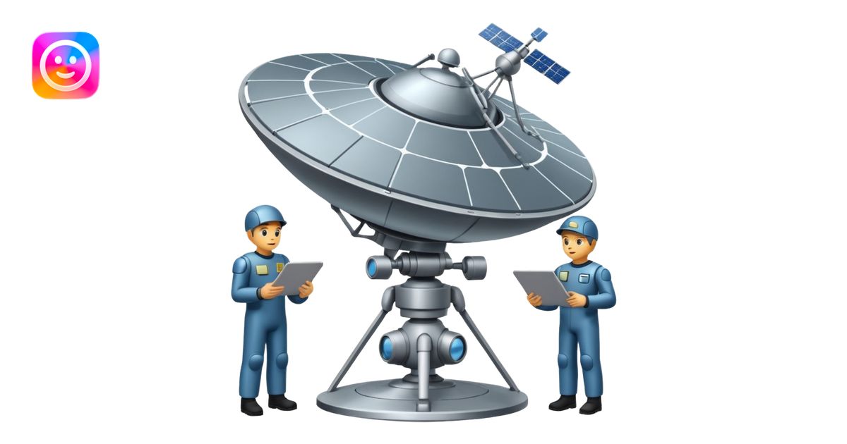 satellite qui observe plein d’unités emoji | AI Emoji Generator