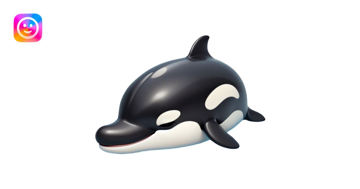 Meme-Worthy Cute Sleeping orca Portrait Emoji, Head resting peacefully ...