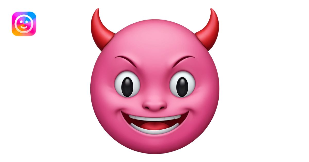Devil emoji but pink 😈 emoji | AI Emoji Generator