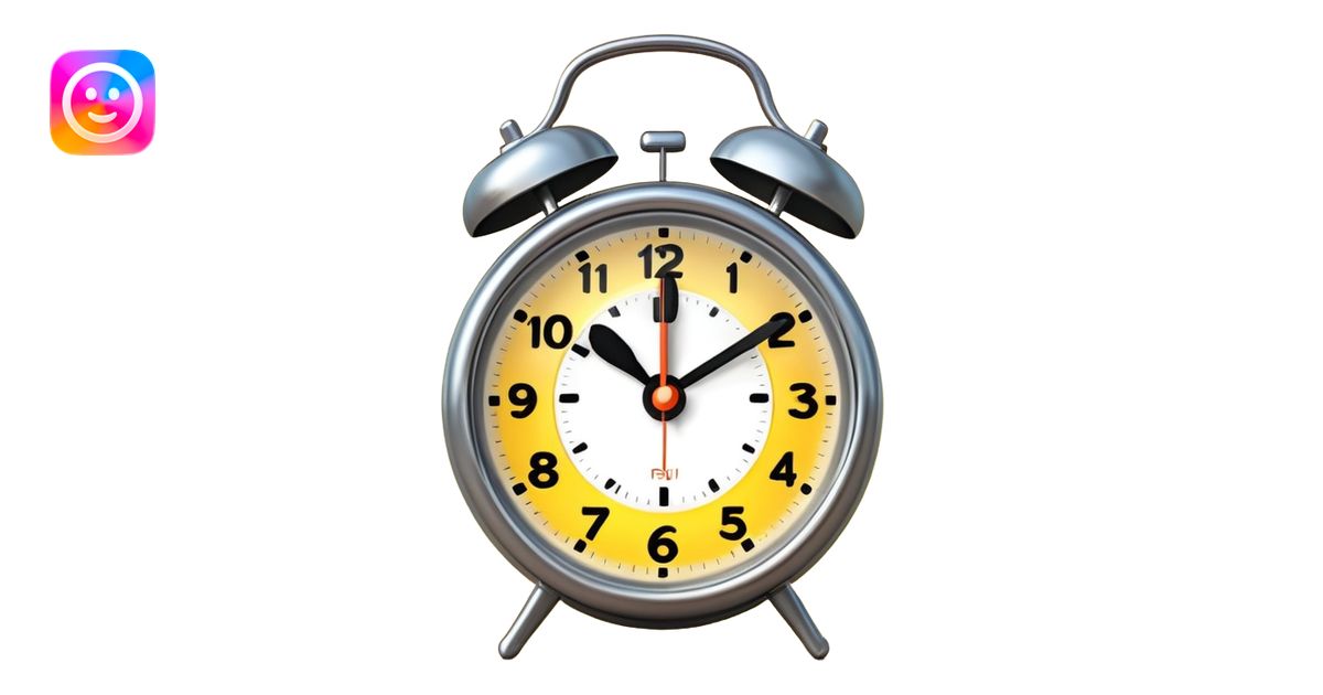 an alarm clock ringing at sunrise, simple and expressive emoji | AI ...