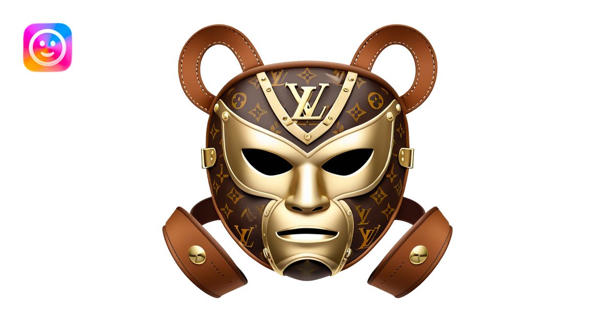 luxury Louis Vuitton luchador mask with LV monogram pattern and brown ...
