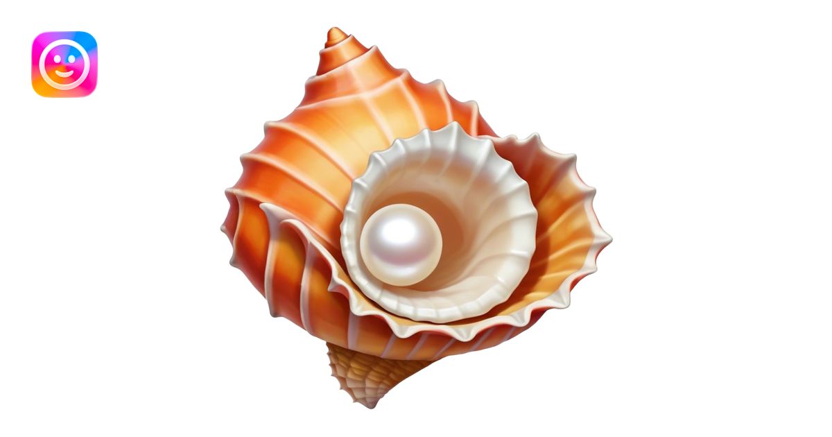 Concha de mar con perla emoji | AI Emoji Generator