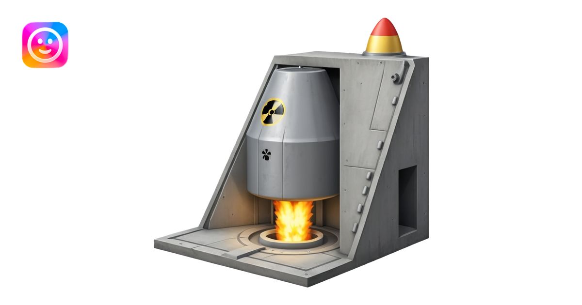 a nuclear missile silo emoji, showing the hatch and a missile launching ...