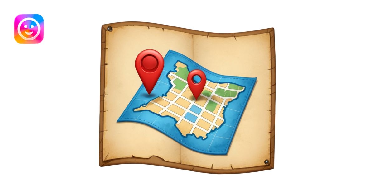 a map with a pin emoji | AI Emoji Generator