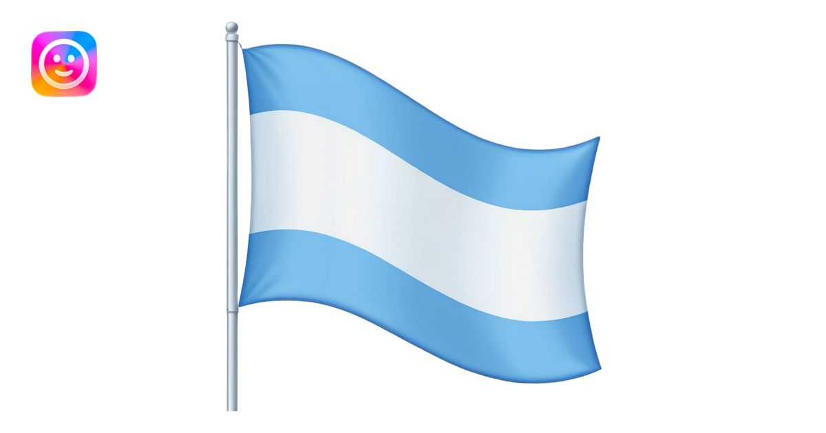 White flag with blue horizontal line in center emoji | AI Emoji Generator