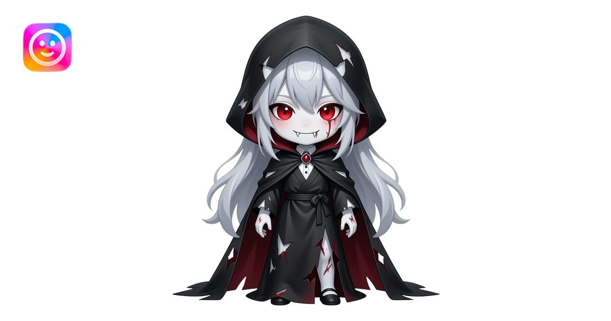 chibi anime old vampire full body emoji | AI Emoji Generator
