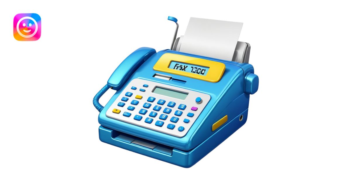 jeff koons style spam meat fax machine emoji | AI Emoji Generator