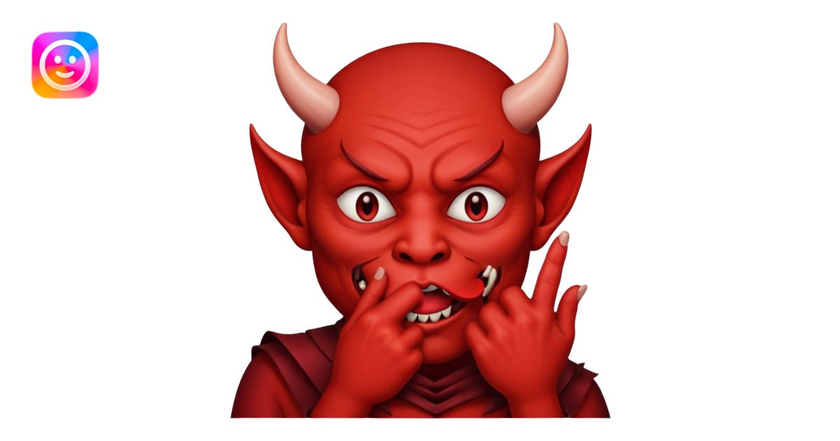 Creppy devil and shushing someone 🤫 like there figer over there mouth ...