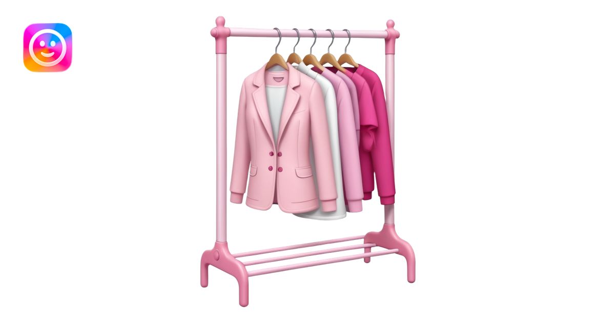 mix light pink dark pink and white girly clothes rack emoji | AI Emoji ...