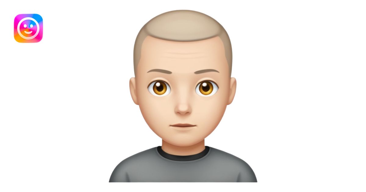 Buzz cut emoji not smiling and white skin color emoji | AI Emoji Generator