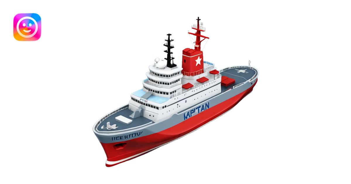 Realistic 3D icon of icebreaker 