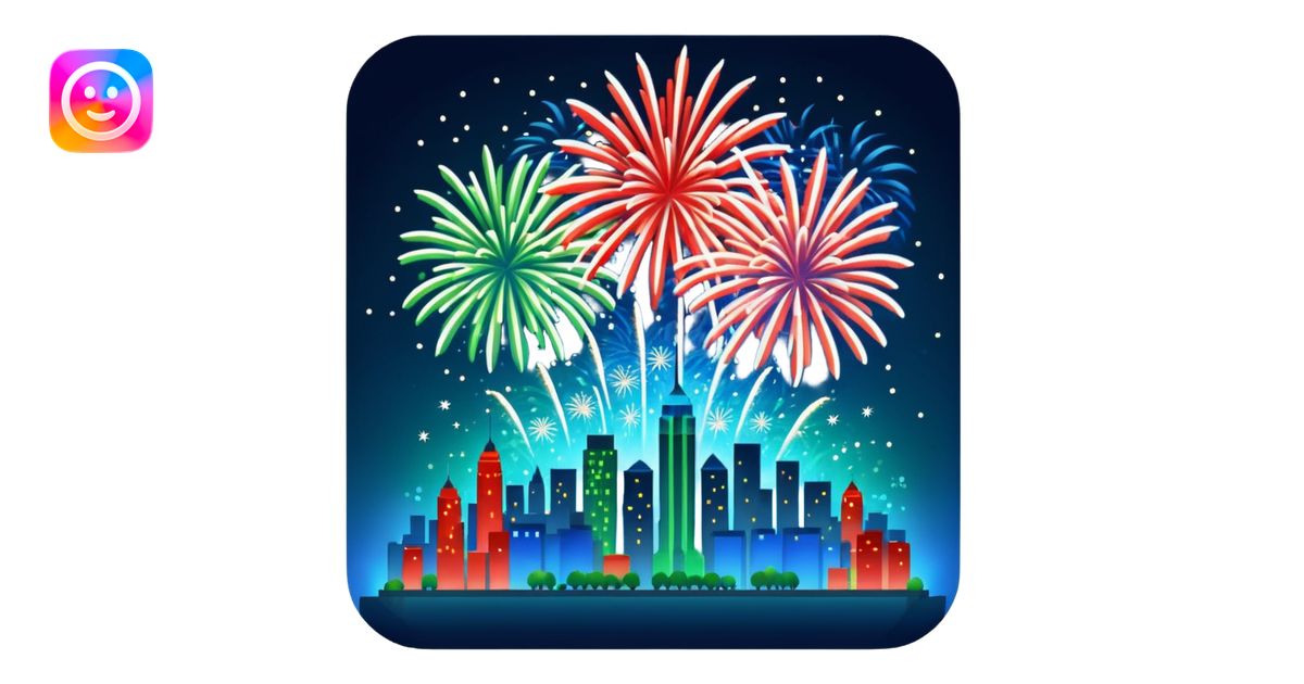 Night City Fireworks emoji | AI Emoji Generator