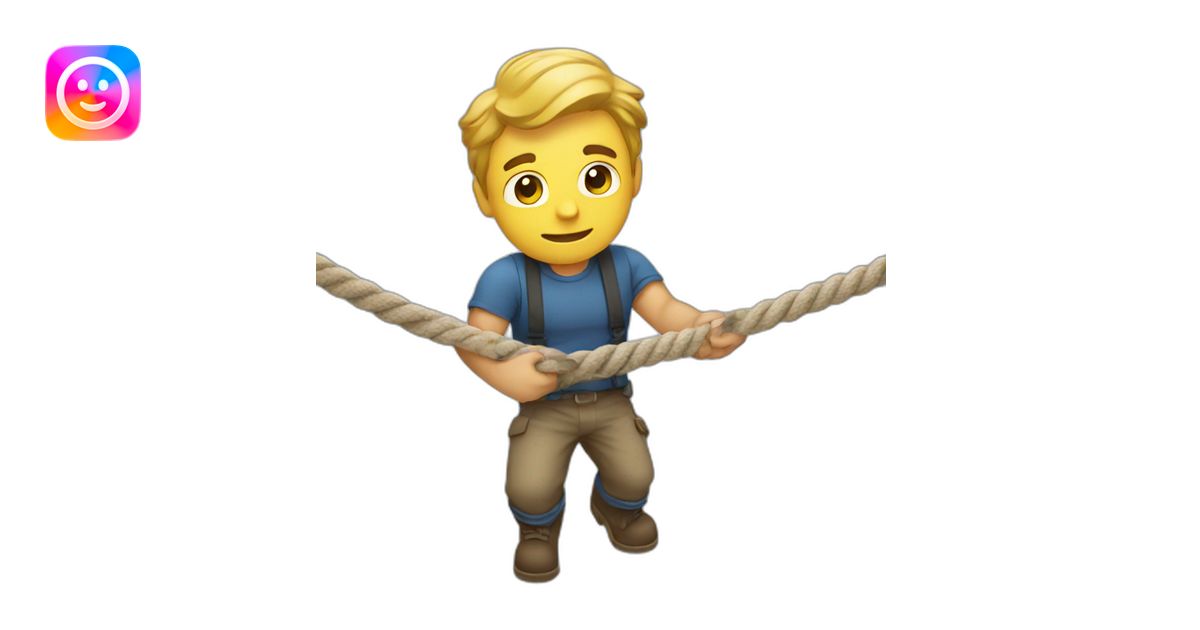 a man pulling a rope emoji | AI Emoji Generator