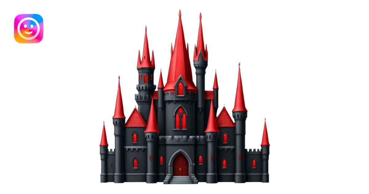 Dark Castle with the colors red and black emoji | AI Emoji Generator