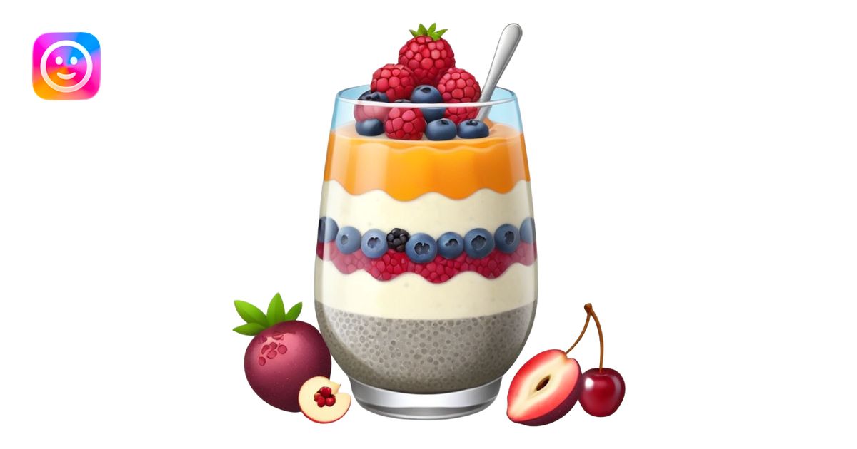 chia seed pudding with fruit toppings emoji | AI Emoji Generator