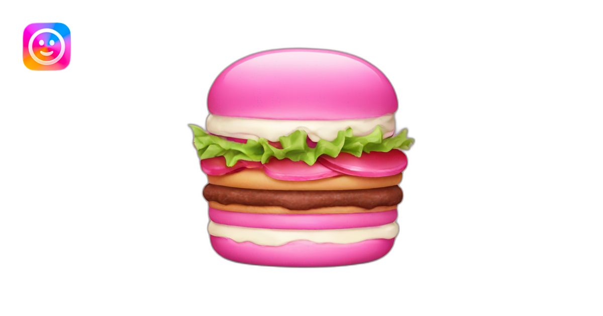vertical pink hamburger with cream emoji | AI Emoji Generator