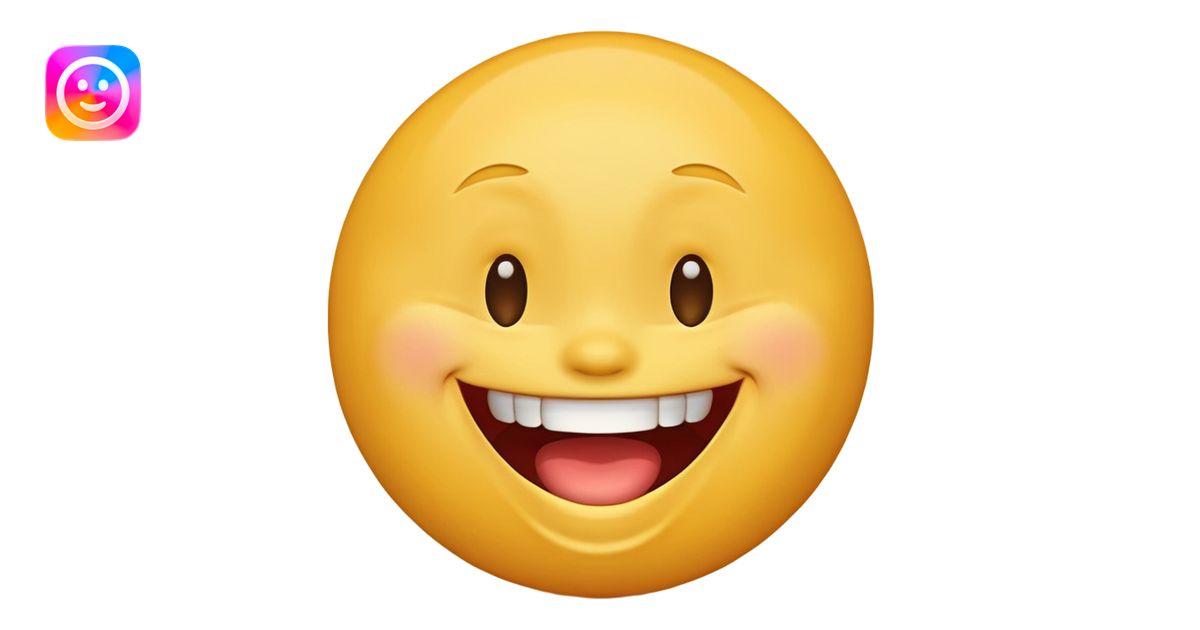 Emoji, yellow round laughing tilted head face emoji | AI Emoji Generator