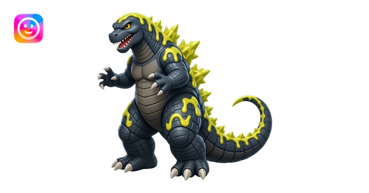 Create a toxic cheesy godzilla emoji | AI Emoji Generator