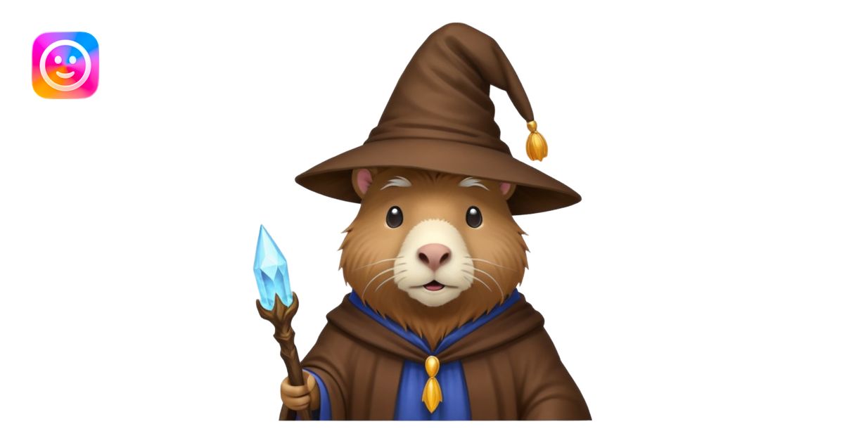 Cute capybara wizard emoji | AI Emoji Generator