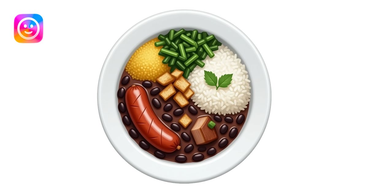 iOS emoji, Brazilian feijoada: black bean stew with pork and sausage ...