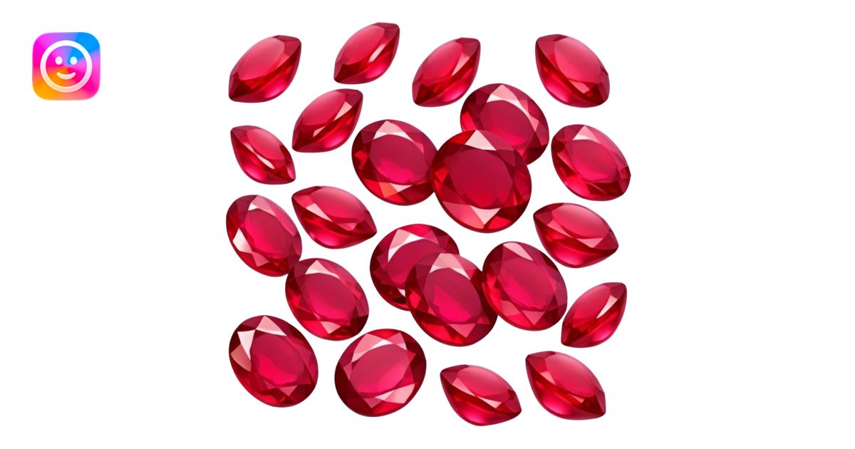 Cinematic Realistic Ruby Emoji, Deep and rich, with a smooth, polished ...
