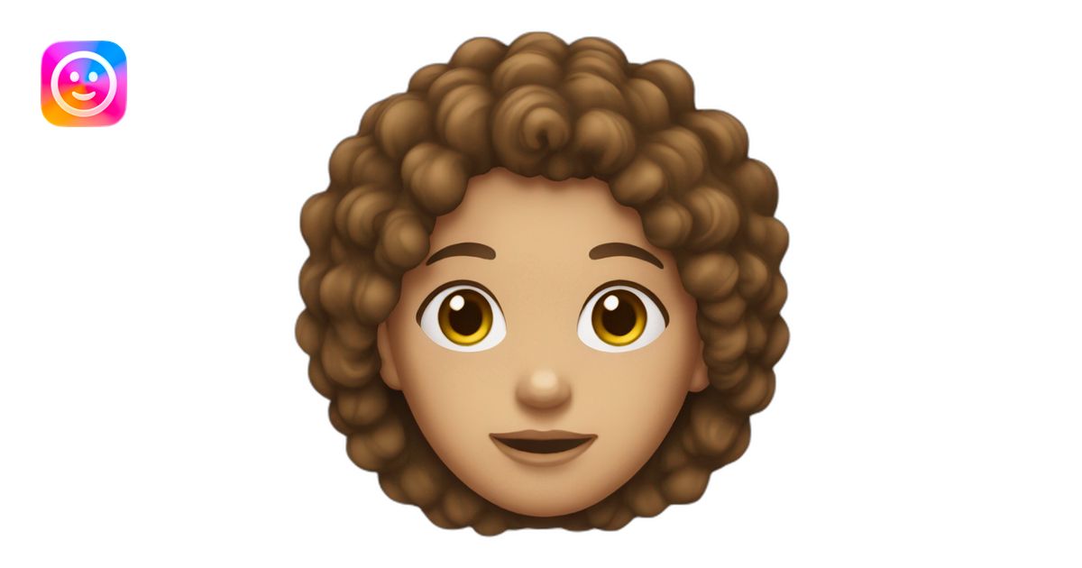 A brunette with curly hair and an average age of 16 years emoji | AI ...