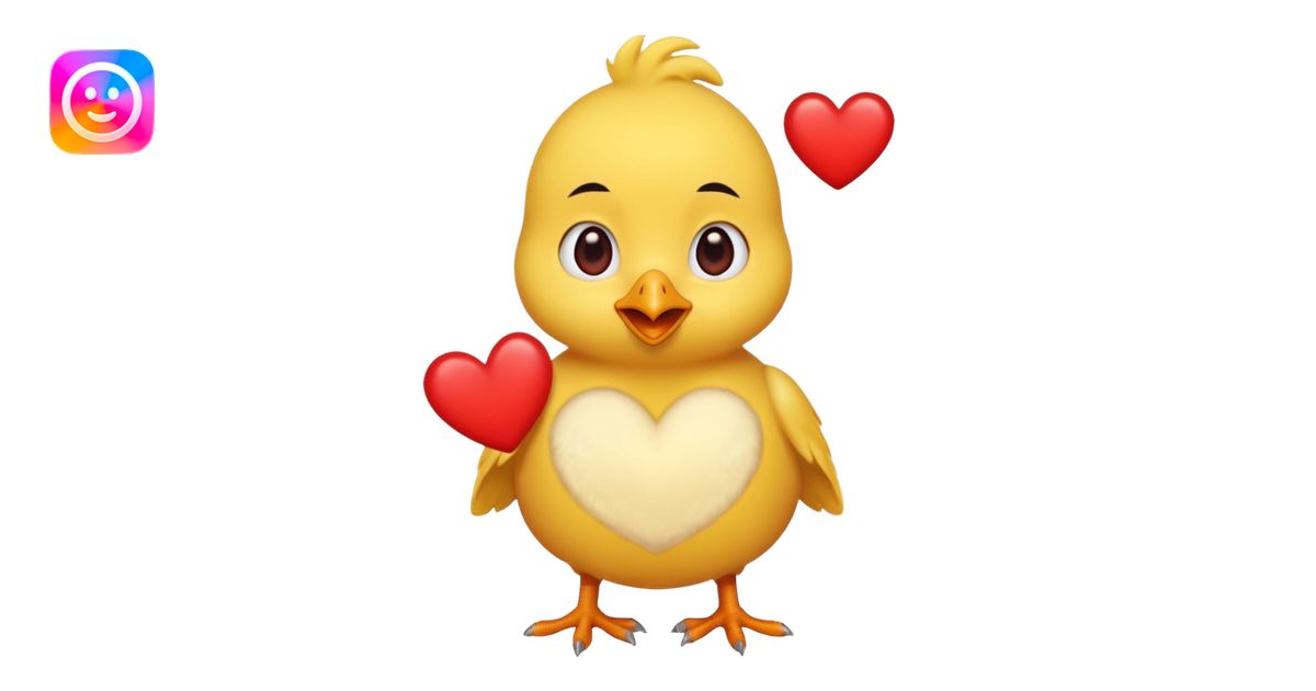 Pollito con corazones emoji | AI Emoji Generator