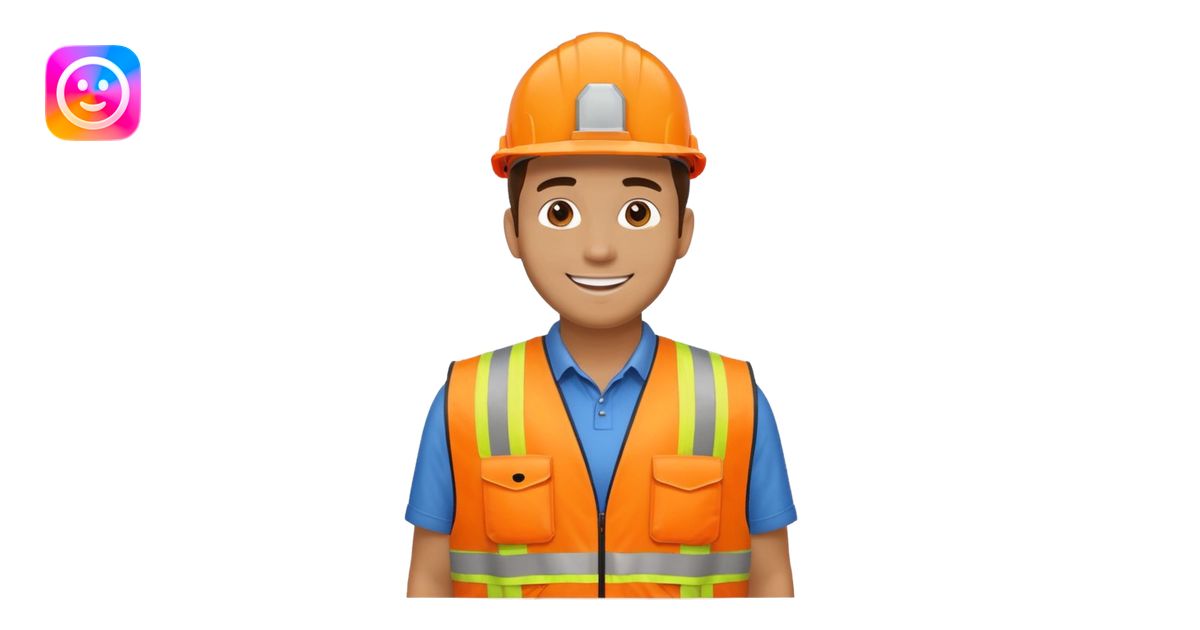 man in orange hi vis vest standing emoji | AI Emoji Generator
