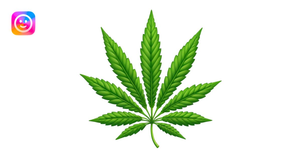 Marijuana plant emblem with 420 in the middle emoji | AI Emoji Generator