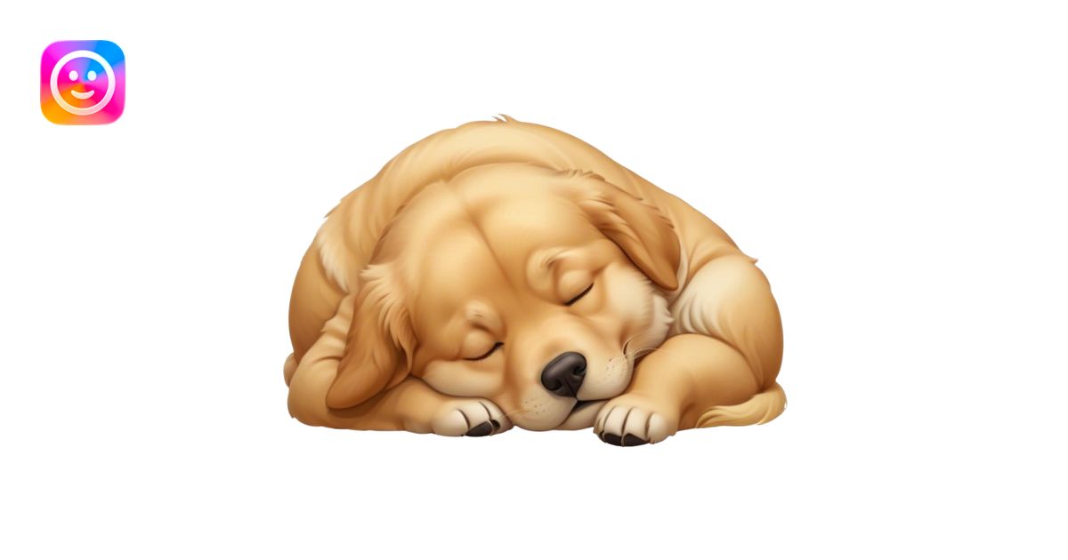 Cinematic Meme-Worthy Chubby Sleeping Golden Retriever Portrait Emoji ...