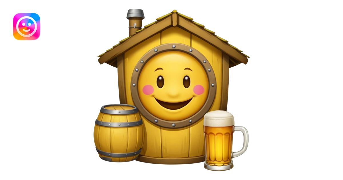 Ein lachender Smilie mit Bierglas und Gamsbart Hut emoji | AI Emoji ...