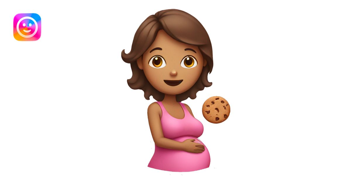 Pregnant woman with cookie emoji | AI Emoji Generator