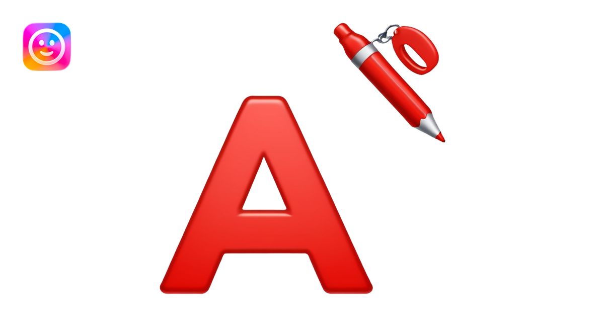 A+ in red marker emoji | AI Emoji Generator
