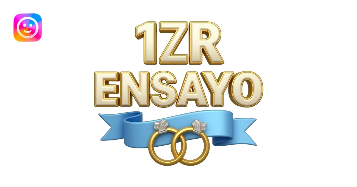 3D emoji of floating “1ᴱᴿ ENSAYO” lettering, with “1ᴱᴿ” above “ENSAYO ...