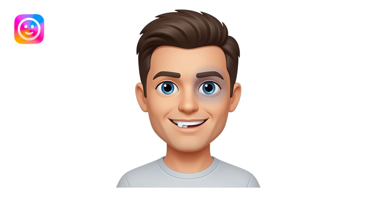 Use a nit smiling emoji with a missing tooth from getting punch in the ...