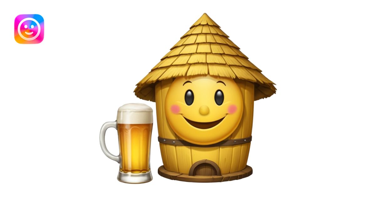 Ein lachender Smilie mit Bierglas und Gamsbart Hut emoji | AI Emoji ...