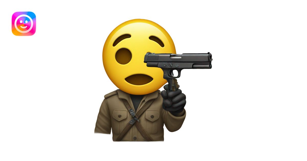 smiley face with gun emoji | AI Emoji Generator