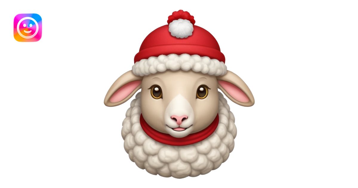 Sheep wear a red hat emoji | AI Emoji Generator