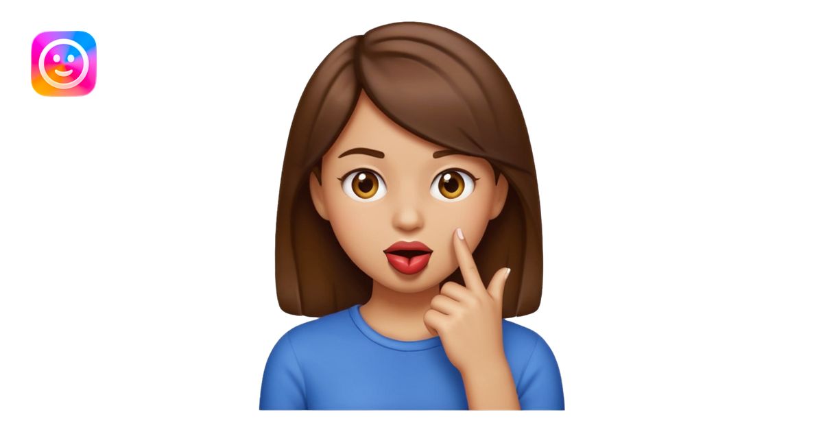 Basic emoji girl biting her nails, but in a flirty ways, a bit darker ...