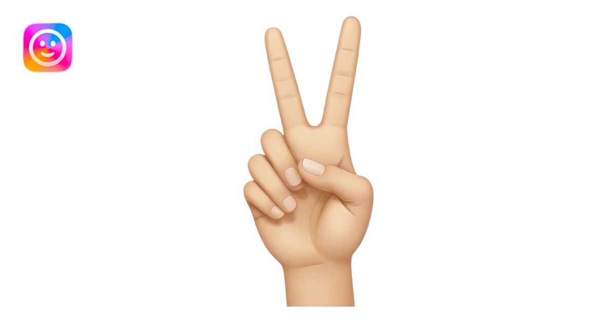peace sign emoji but with the middle and ring fingers up not the index ...