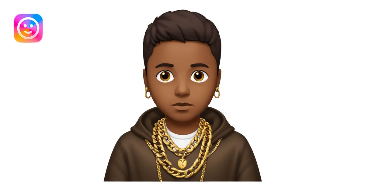 Nas Rapper with dark brown hair emoji | AI Emoji Generator