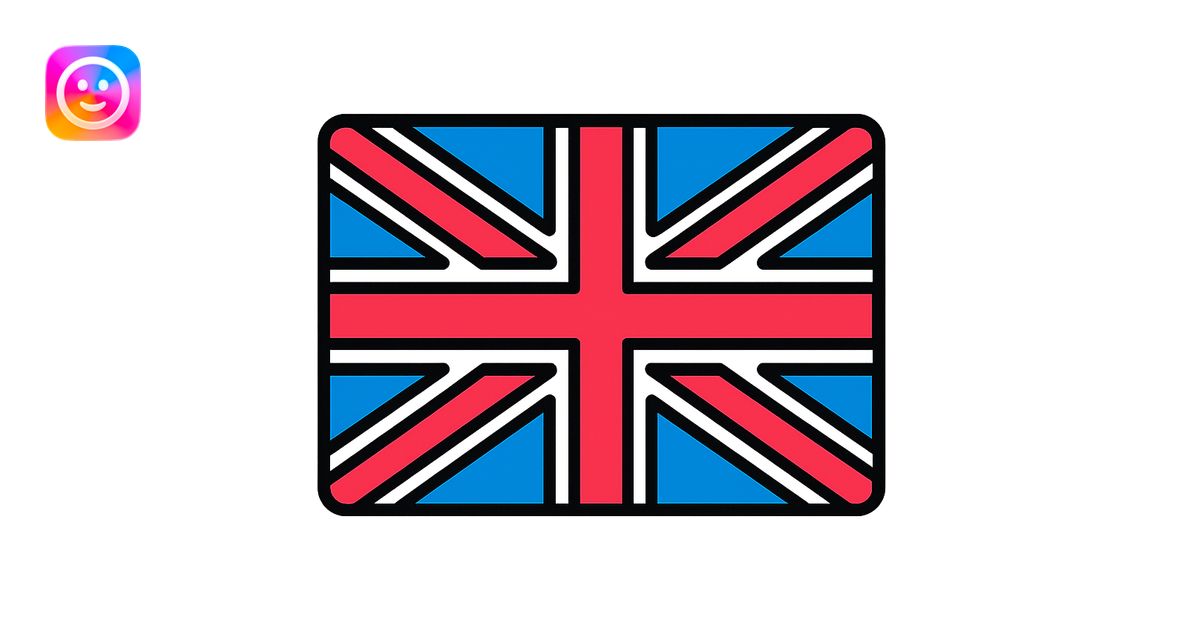 the flag of the United Kingdom, Union Jack, clean iconic style emoji ...